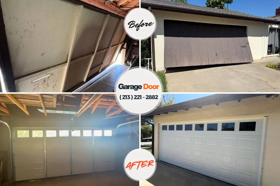 Before and after: garage door repair Elim, PA